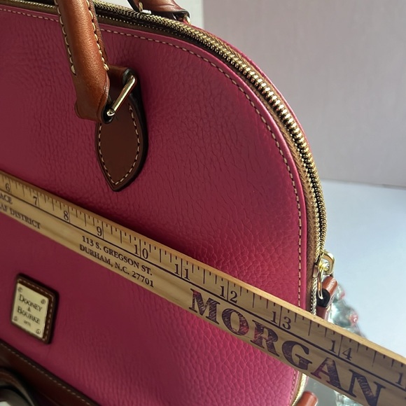 Dooney & Bourke Pink Pebbled Leather Zip Dome Satchel Crossbody bag - Picture 12 of 14